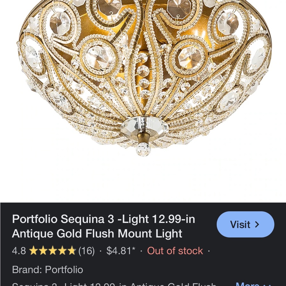 COPY - Portfolio Gold Flush Mount Light